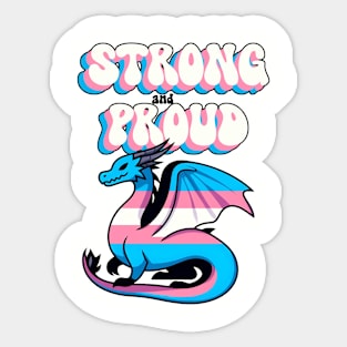 Strong And Proud - Transgender Pride Dragon Sticker